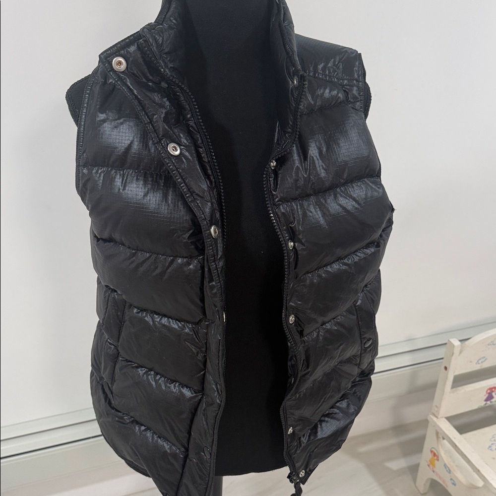 J. Crew Shiny Black Puffer Vest